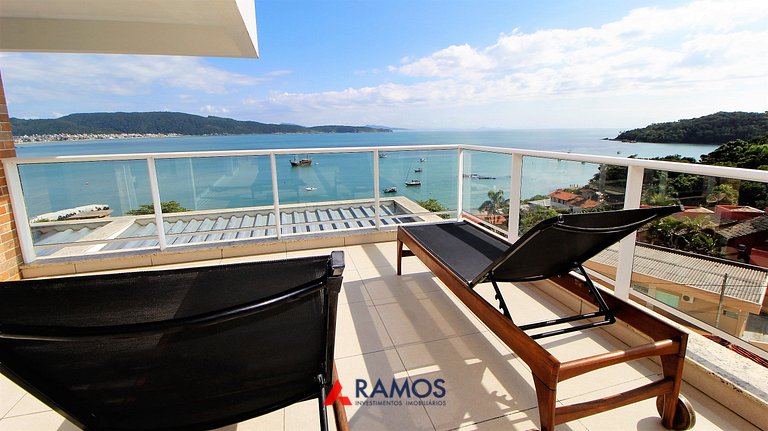 Flat Vista para o Mar e Piscina em Bombinhas 1082