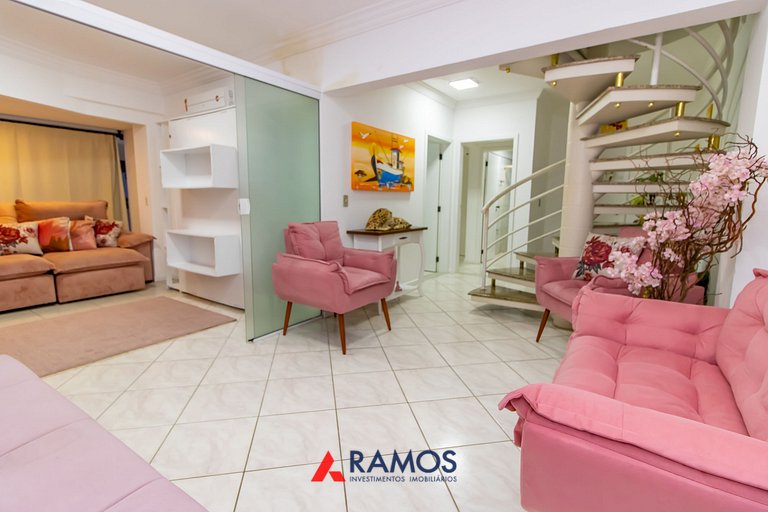 1025 Ampla cobertura duplex na Praia de Bombinhas 50mts do m