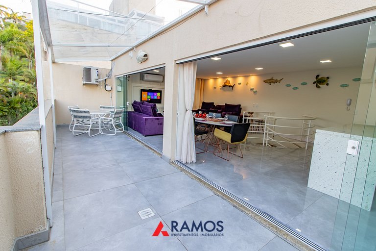 1025 Ampla cobertura duplex na Praia de Bombinhas 50mts do m