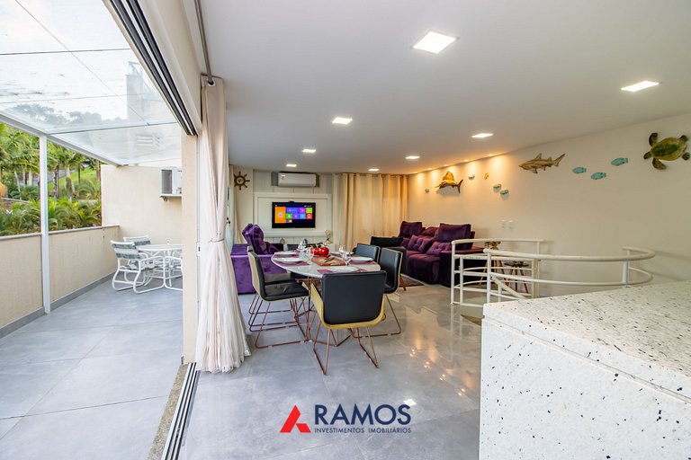 1025 Ampla cobertura duplex na Praia de Bombinhas 50mts do m